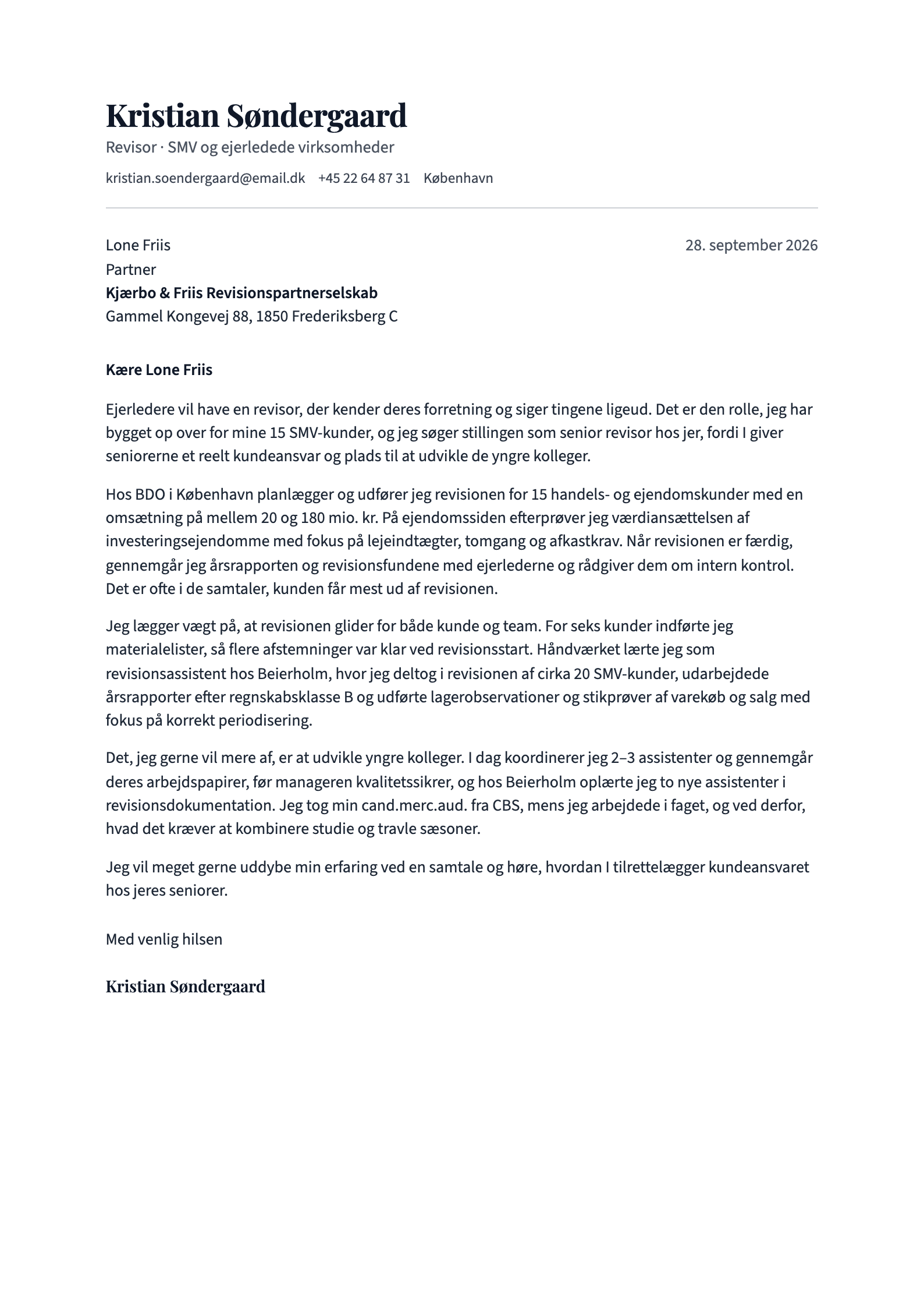 Ansøgning: Revisor